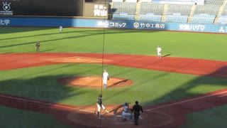 創価大 大城龍馬がセンターへ三塁打を放つ＜明治神宮大会 決勝 青学 対 創価大 2024年11月25日＞