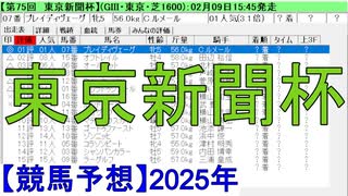 【競馬予想】2025「東京新聞杯(GⅢ)」