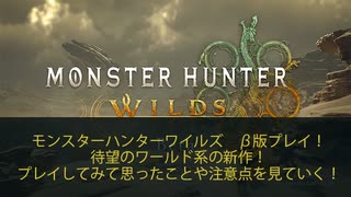 【モンハンワイルズ】モンスターハンターワイルズ  β版プレイ！待望のワールド系の新作！プレイしてみて思ったことや注意点を見ていく！