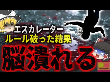 【2024年】『エスカレーターに寄りかかり死亡』手すりに寄り掛かった結果巻き込まれ隙間から転落 約20m下の床に墜落し頭部破壊…【ゆっくり解説】