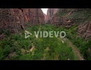 Aerial 4K footage of The Narrows in Zion National Park, Utah, USA