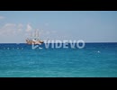 Ship Stylized Pirate Sailboat Sailing On The Sea Black Sea Near Kemer