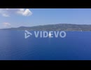 A sailing ship is sailing on the open blue sea