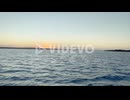 Sunset on the water view from boat