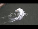 Aerial View Of Jet Skier Jet Skiing In The Lake
