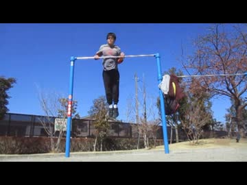 スーパー懸垂56回(1セット) おっさんのニコニコ筋トレ動画　懸垂50回　マッスルアップ50回