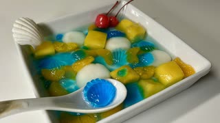 本物の貝殻型をとってで白玉ゼリーポンチを作る方法