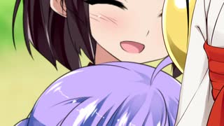 寒い中…幼女二人に引っ付かれちゃったうさぎちゃん