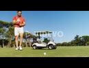 Golfer playing golf