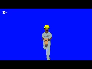 工事現場で作業するMJDKTNI