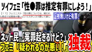 【独裁】ツイフェミ「性●罪は推定有罪にするべき！」→冤罪だったら責任取れんのか？と批判殺到してしまう...