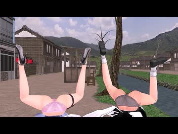 【東方MMD】咲夜と魔理沙がズッコける動画