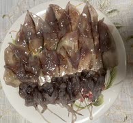 ホタルイカ　薄造り　肝　醤油　3