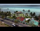Aerial View of Bacalar Lagoon Zoom In in from Fortress of Bacalar