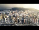 Futuristic digital fintech network of city