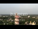 Wat Samphran Dragon Temple and Landscape Aerial Drone Orbit