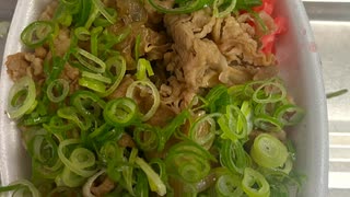 牛丼　ネギ　紅生姜