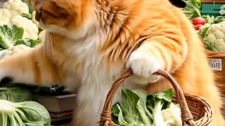 料理を作る猫