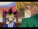 ペガサスから謎のビデオテープを受け取る遊戯ボーイ