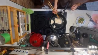 ホタテとアスパラのバター醤油炒め＆レンコンと豚肉の野菜炒め
