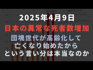 ◆日本の異常な死者数増加は『団塊世代が高齢化して亡くなり始めたから』という言い分は本当なのか