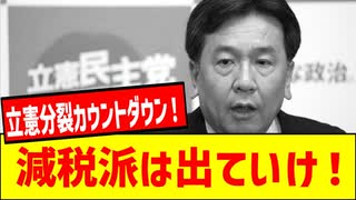 【立憲分裂！】減税派は出ていけ！枝野幸男が吠えた！「減税ポピュリズムに走りたいなら別の党を作れ！」