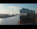 Aerial view of Elbphilharmonie and Speicherstadt warehouses by the river Elbe in Hamburg, Germany