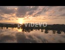 Drone Aerial Shot of a quite Lake in Germany at Sunset