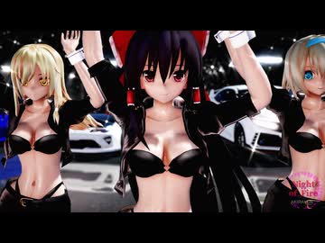 【東方MMD】霊夢・魔理沙・アリス（RQ）で「Night of Fire」