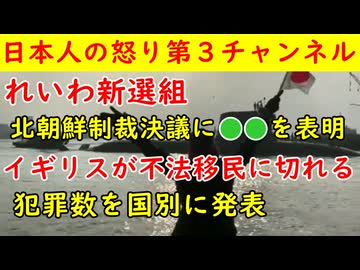 【れいわ新選組】「北朝鮮制裁決議に今年は反対するわ」これまでは棄権したのに今回は●●の不可思議【イギリス】不法移民の犯罪者を国ごとに数を発表してしまう