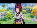 原神　雷電将軍＆九条裟羅＆ナヒーダでデイリー任務#４４５。地脈の花