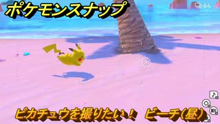 ポケモンスナップ　ピカチュウを撮りたい！　ビーチ（昼）調査レベル１　＃１７　【New ポケモンスナップ】
