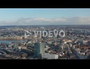 Wide aerial view of Hamburg city center