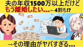 妻「夫の年収1500万超だけど離婚したい！□」←4割もいる模様　しかもその理由がヤバい…