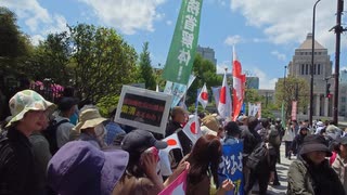 4.29 昭和の日 国民大集会 朝の日比谷公園前から国会前