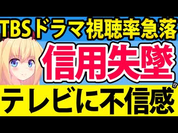 TBSのドラマが視聴率急落で台無し・・・。永野芽郁騒動完全スルーで信用失墜www【TBS キャスター 永野芽郁】