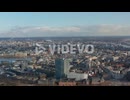 Wide aerial view of Hamburg city center