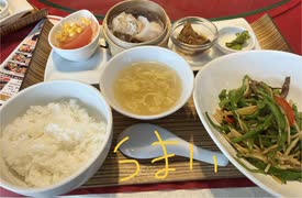 大阪　上本町　中華料理　杯杯　青椒肉絲　定食