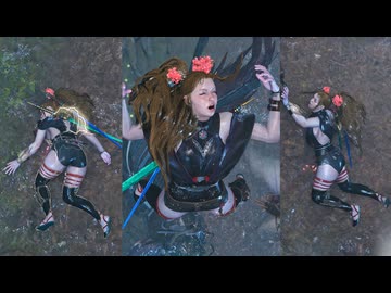 【MHWilds リョナ】ヒラバミ桜波 ずぶ濡れ麻痺 ランゴスタ ボイス増量