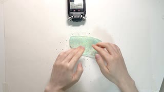 【ASMR】DAISOのクリアジェルをスケッパーで切る！