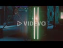 neon lights of futuristic sci fi city
