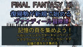 【FF11】記憶の頁を集めよう！ベガリーインスペクターキャンペーン！ドクマクルートとアシュラックルートで記憶の頁をかき集める！