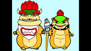 クッパ親子に着ぐるみ着せて行進させてみた