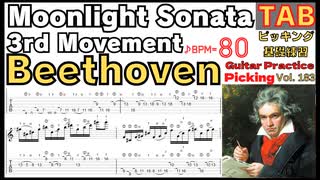 【右手の神トレ】月光ソナタでピッキングを繊細かつ正確に！月光 ベートーヴェン Beethoven Moonlight Sonata