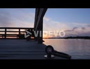 Jetty at sunset near calm and peaceful lake in Sweden