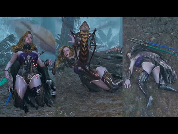 【MHWilds リョナ】デスギア ずぶ濡れ麻痺 ランゴスタ ボイス増量