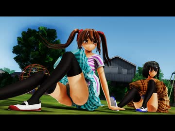 【ＭＭＤ】CHOCOLATE CREAM　射命丸文　姫海棠はたて　Ｔシャツ＆ミニスカート　【Ray-MMD1.52　ぱんつ注意】