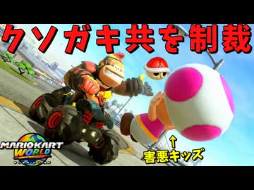 害悪キッズに”痛み”と言う名の”教育”をしてやったｗｗｗ【マリオカートワールド】