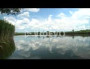 Clouds reflect on the lake in Summer