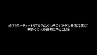 姫プタワーチュートリアル的な何かその1（最初にやること編）
